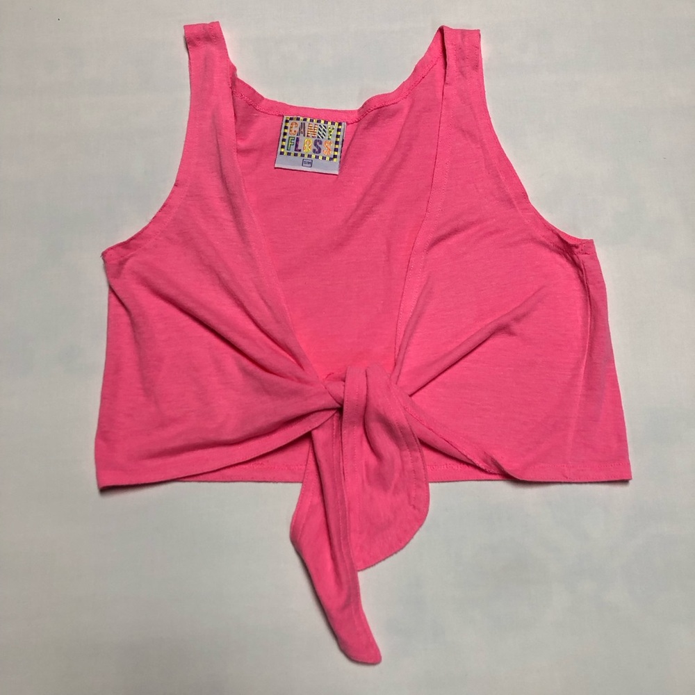 Neon Pink Tie Front Shirt